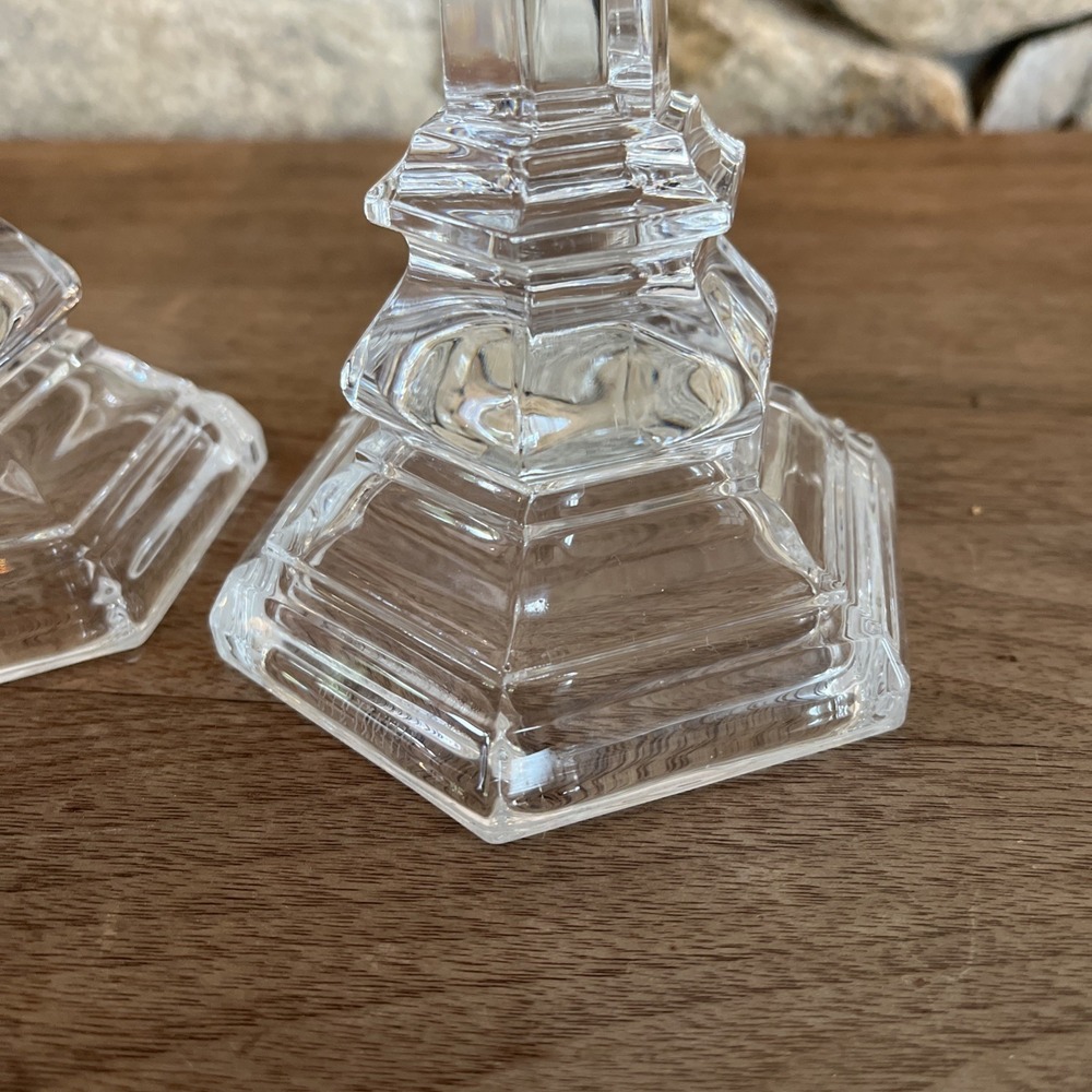 Tiffany & Co. Clear Crystal Pair of Faceted Candlesticks - Picture 3 of 9